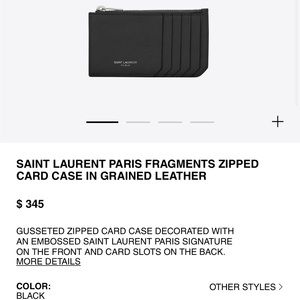 Saint Laurent YSL Authentic As New Zip Card Case Wallet